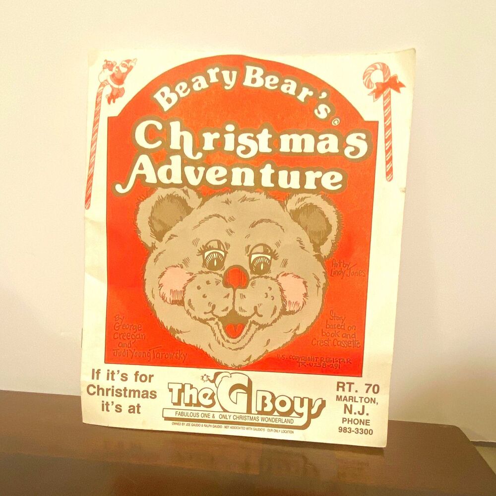 Vintage Beary Bear Christmas Adventure Coloring Book Marlton NJ The G Boys Promo